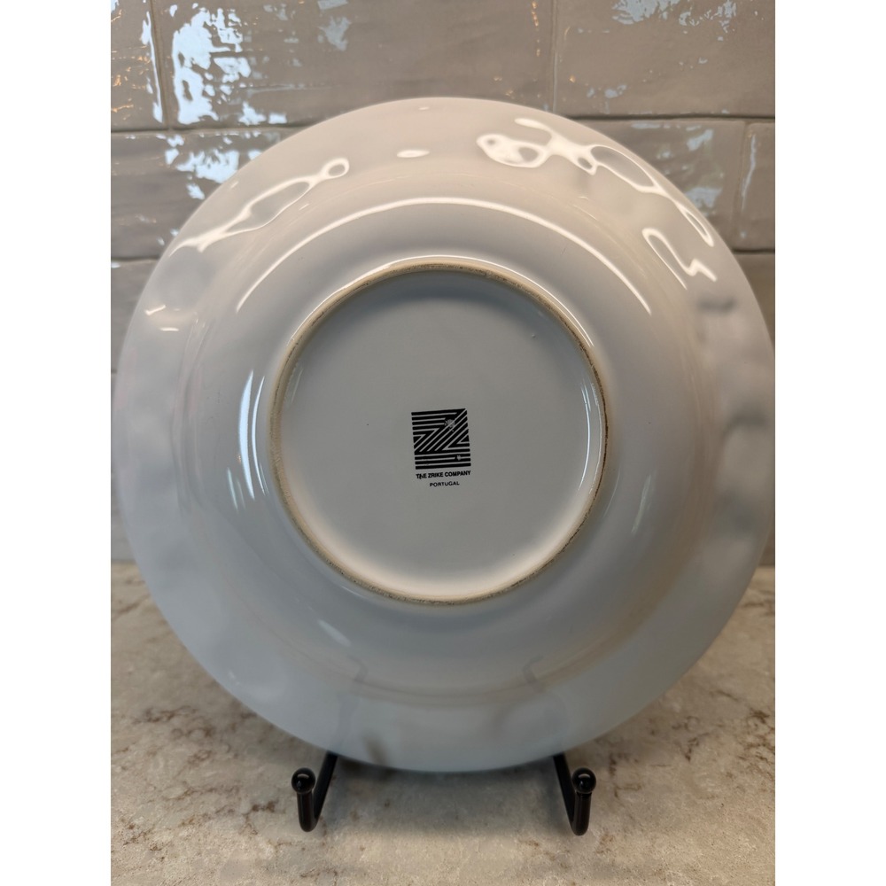 The Zrike Company Portugal White Embossed Fruit Pasta Bowl Ceramic Soup Salad - Picture 2 of 2